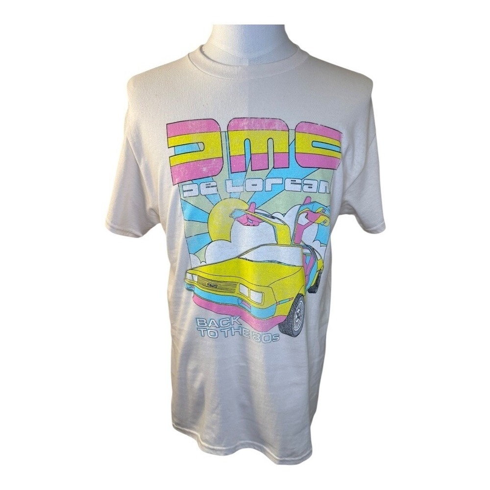 DMC DeLorean Back to the 80s‎ Graphic T-Shirt Retro Style Tee Large NWT